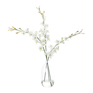 Orchid Dendrobium, White, Faux Watergardem, 42"