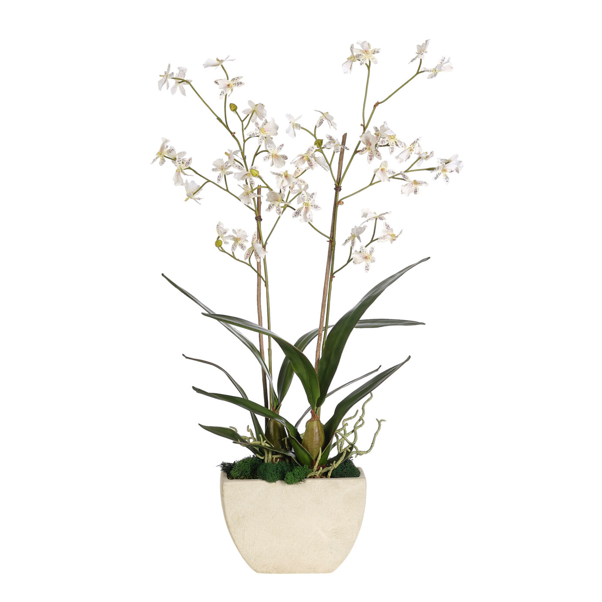 Orchid Oncidium, White Lavender Faux Arrangement, 28"