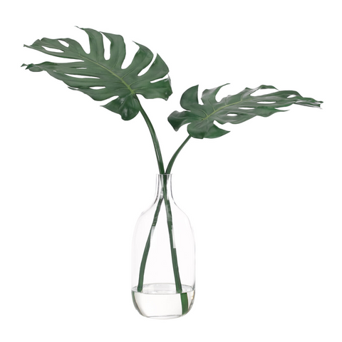 Philo Split Leaf, Glass Bottle Faux, Watergarden, 28"