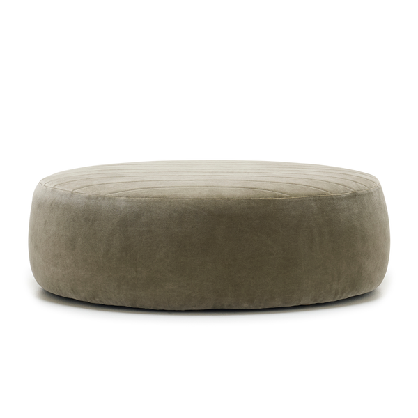 Fromage Brie Ottoman - Safari Savannah, 41.3"Dia x 13"H