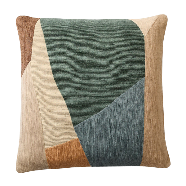 Mosaic Crewel Pillow Cover - Aegean, 20" x 20"