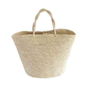 Medium Tote Woven, Natural Straw