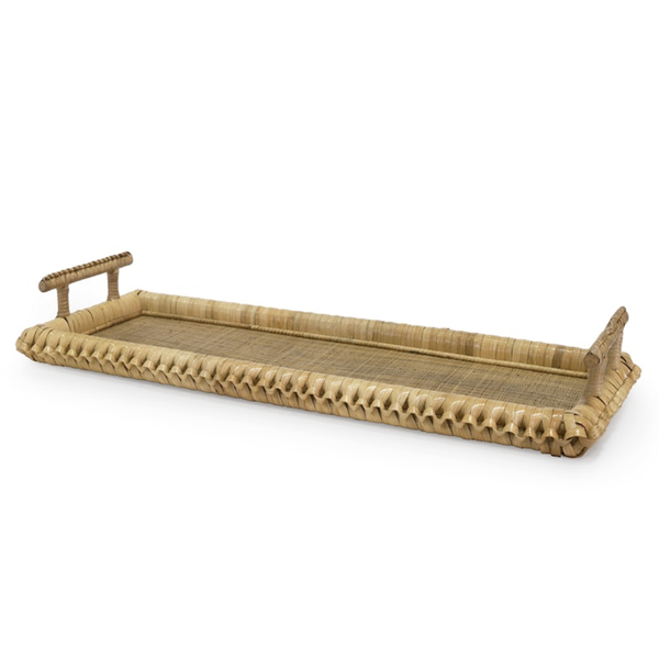 Kenis Braided Rectangle Tray, Natural, 35"W x 13.5"D