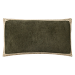 Solid Bordered Lumbar Pillow Cover - Dark Olive, 12" x 21"