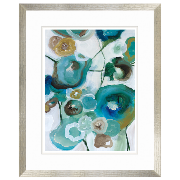 Sapphire Blooms I, 27" × 33"