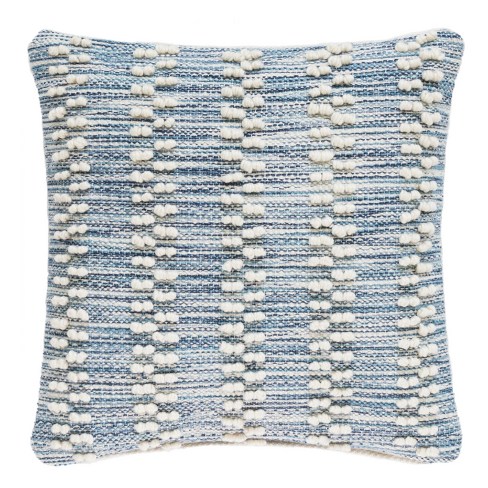 Hobnail Indoor/Outdoor Decorative Pillow 22" x 22", Stripe Blue