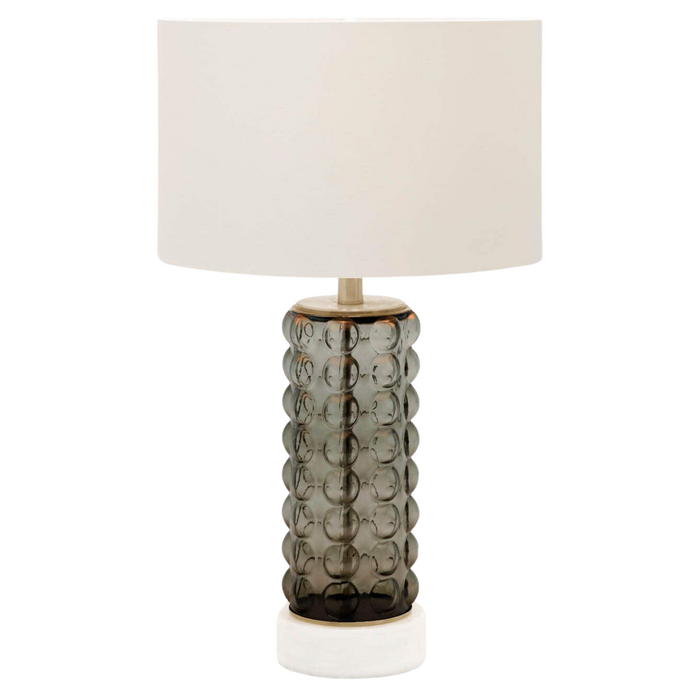 Felicity Table Lamp, Smoke Bubbled Glass, 27"H