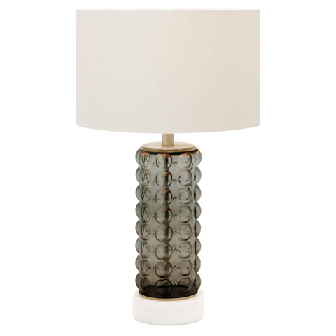 Felicity Table Lamp, Smoke Bubbled Glass