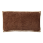 Solid Bordered Lumbar Pillow Cover - Brown, 12" x 21"