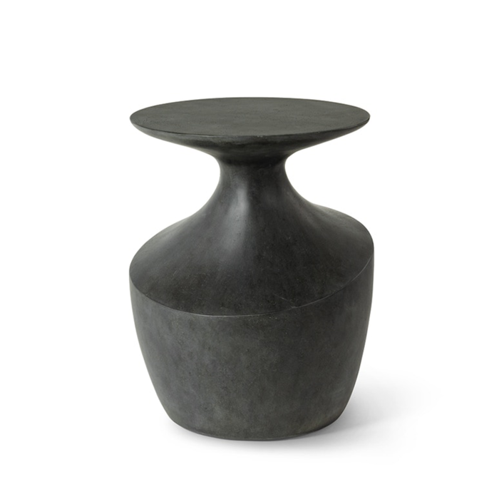 Chelsea Outdoor Side Table, Short, Charcoal, 15"Dia x 19.25"H