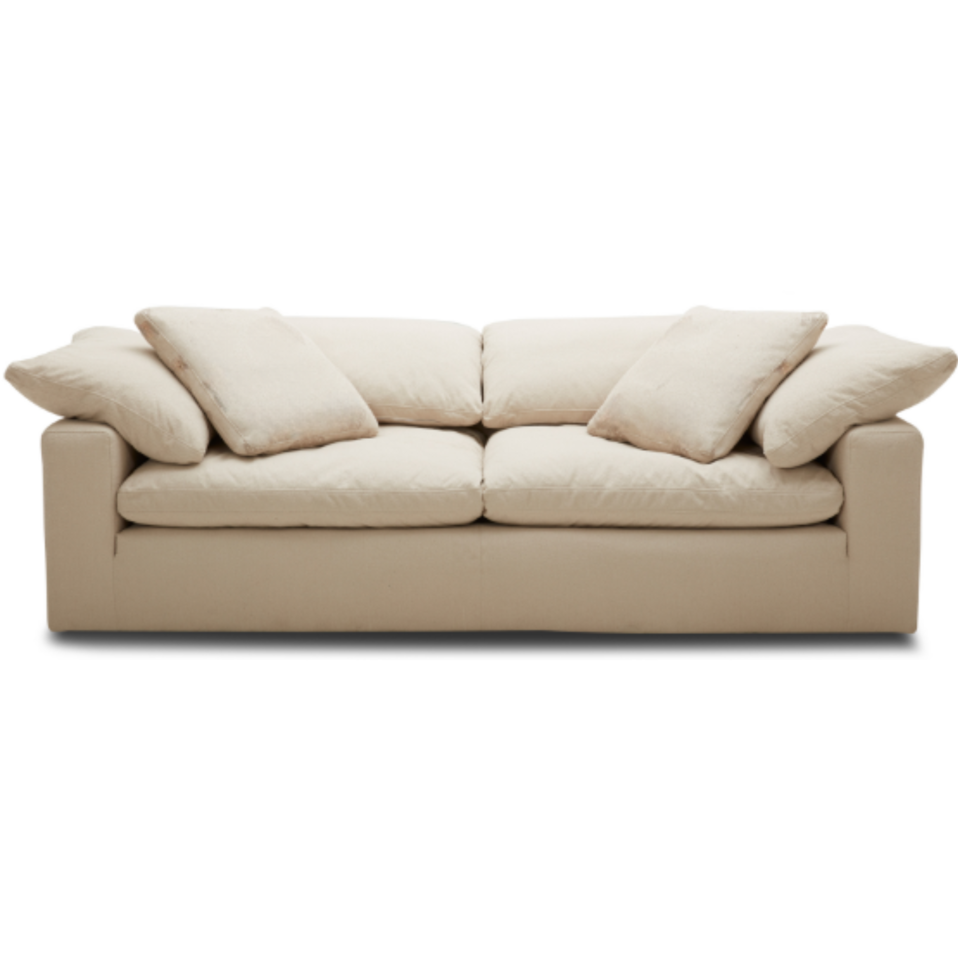 Casual Oversize Comfort Sofa, Effie Linen Performance Fabric,  95" W