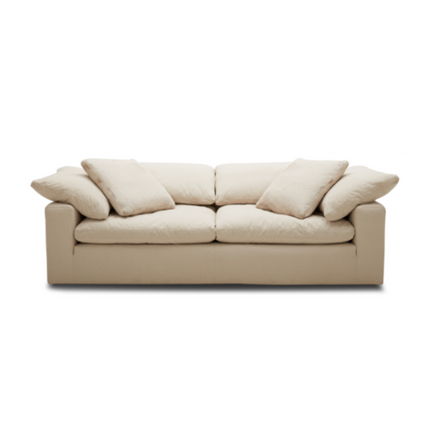 Casual Oversize Comfort Loveseat, Effie Linen Performance Fabric, 80" W