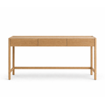 Nell Three Drawer Desk, Light Oak, 63"W x 23.6"D x 30.7"H