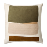 Crewel Block Art Pillow Cover - Cumin, 20" x 20"