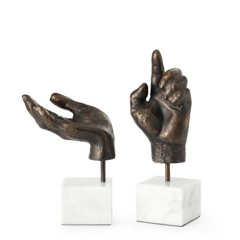Hands Statue (Pair), Bronze