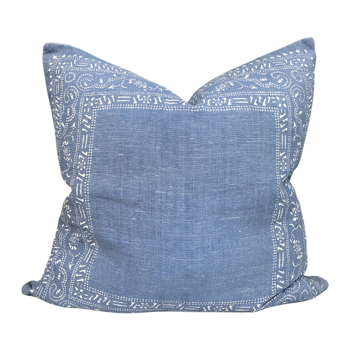 Dark Georgia Pillow - French blue, 22" x 22"