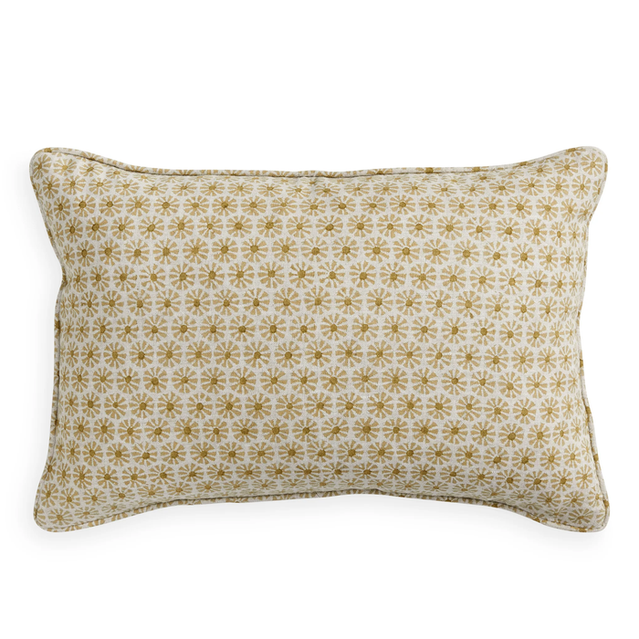 Etoile Saffron Linen Cushion, 12" x 18"