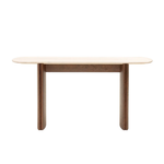 Tathra Console Table, Latte/Travertine, 59"W × 15.75"D × 29.5"H