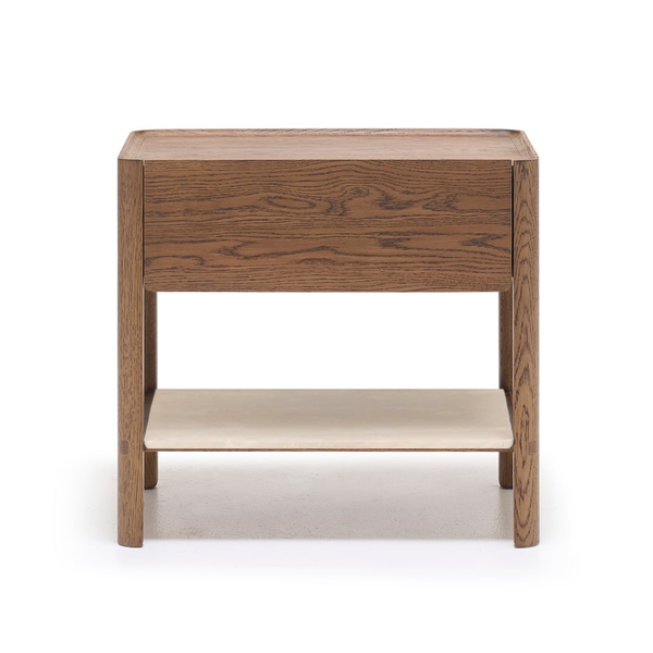 Tye Nightstand, Latte, Travertine, 23.6"W × 17.7"D × 21.7"H
