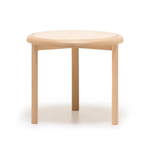 Meld Side Table, Light Oak with Travertine Top, 21.9"Dia x 18.9"H