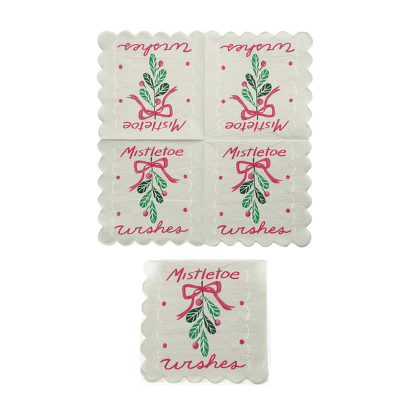 Scalloped Paper Napkins - Mistletoe Wishes