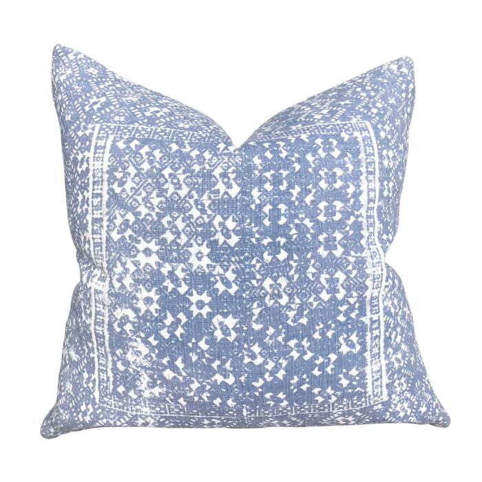 Sister Labyrinth Pillow - French Blue, 22" x 22"