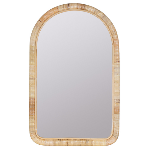 Brienne Wall Mirror, Natural Rattan, 38" X 24"