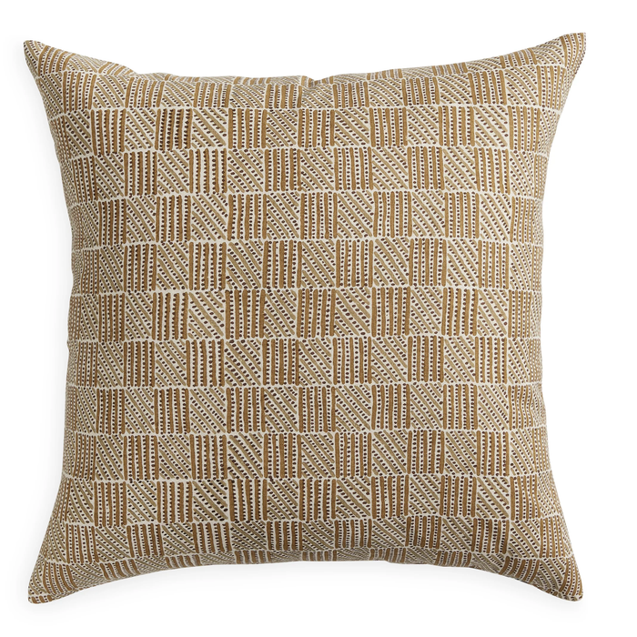 Kumasi Toffee Linen Cushion, 20" x 20"
