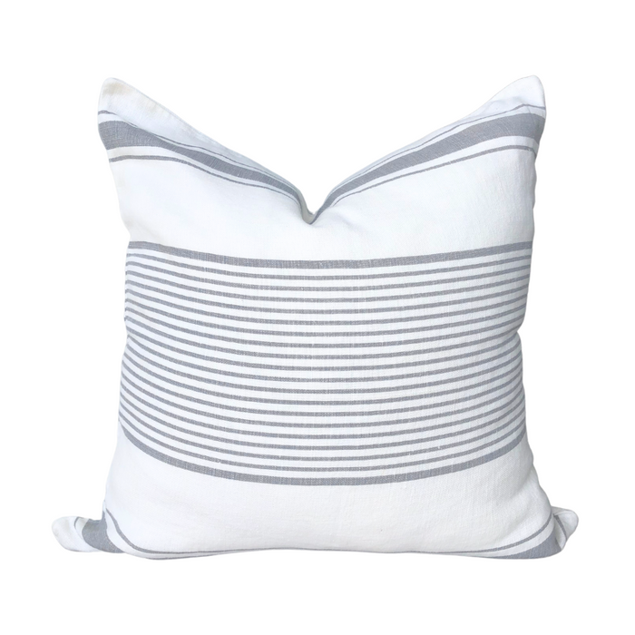 Milo Stripe Pillow - Grey, 22" x 22"