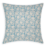 Marbella Azure Linen Cushion, 22" x 22"