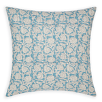Marbella Azure Linen Cushion, 22" x 22"