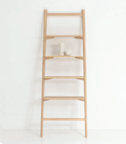 Tosta Leaning Shelf, Light Oak, 26.75" W × 17.25" D × 75.5" H