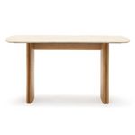 Tathra Console Table, Light Oak, Travertine, 59"W × 15.75"D × 29.5"H