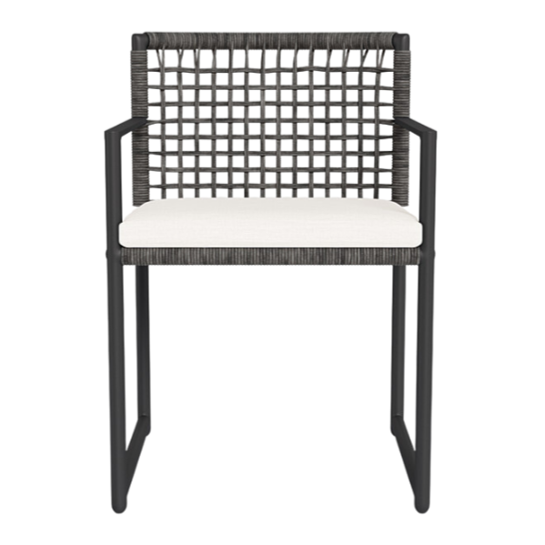 Loop Dining Chair, Aluminum Asteroid/ Panama Blanco