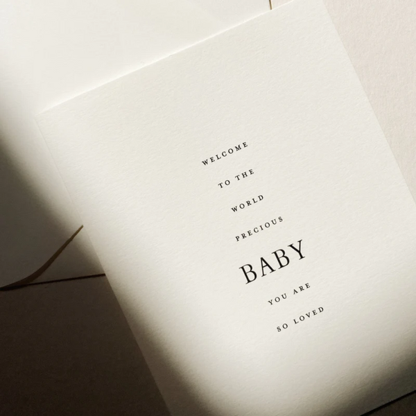 'Welcome to the World Baby' Greeting Card, Natural