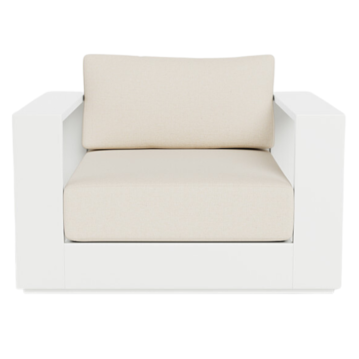 Hayman Lounge Chair, Aluminum White/ Siesta Ivory