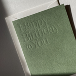 'Happy Birthday' Greeting Card, Olive