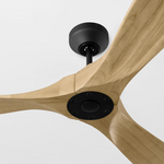Maverick Smart 60" Ceiling Fan, Midnight Black Housing With Natural Honey Blades