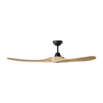 Maverick Smart 60" Ceiling Fan, Midnight Black Housing With Natural Honey Blades