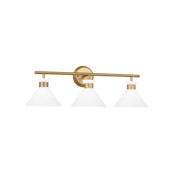 Belcarra 3-Light Bath Sconce, Satin Brass, 27"W