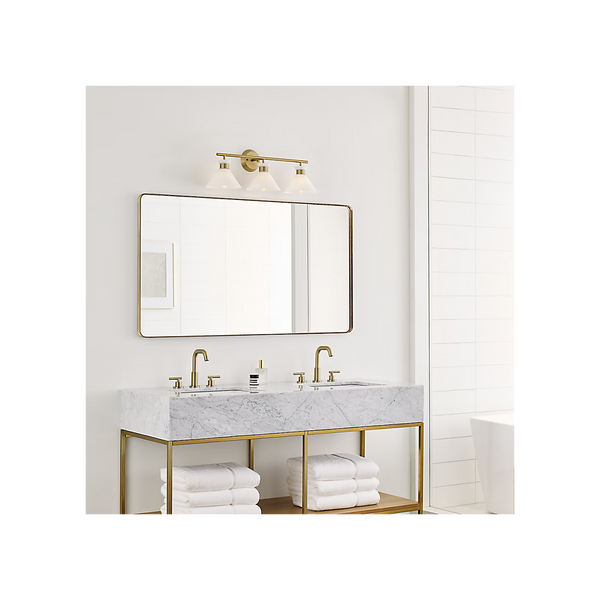 Belcarra 3-Light Bath Sconce, Satin Brass, 27"W