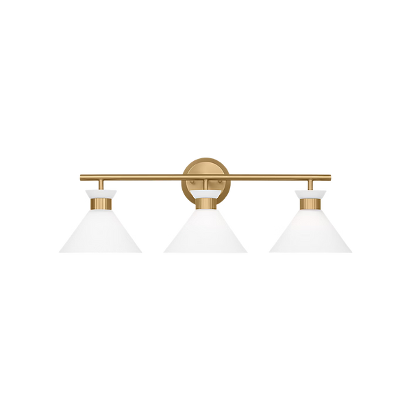 Belcarra 3-Light Bath Sconce, Satin Brass, 27"W