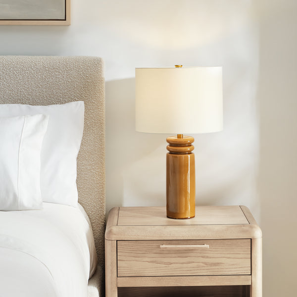 Feikudo Medium Table Lamp, Cracked Honey, 25.9"H