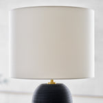 Fanny Slim Table Lamp, Rough Black Ceramic