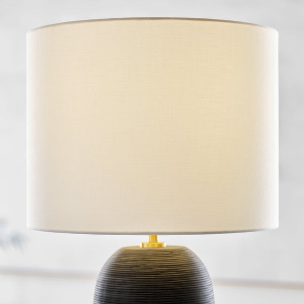 Fanny Slim Table Lamp, Rough Black Ceramic
