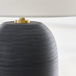 Fanny Slim Table Lamp, Rough Black Ceramic