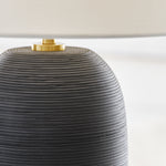 Fanny Slim Table Lamp, Rough Black Ceramic