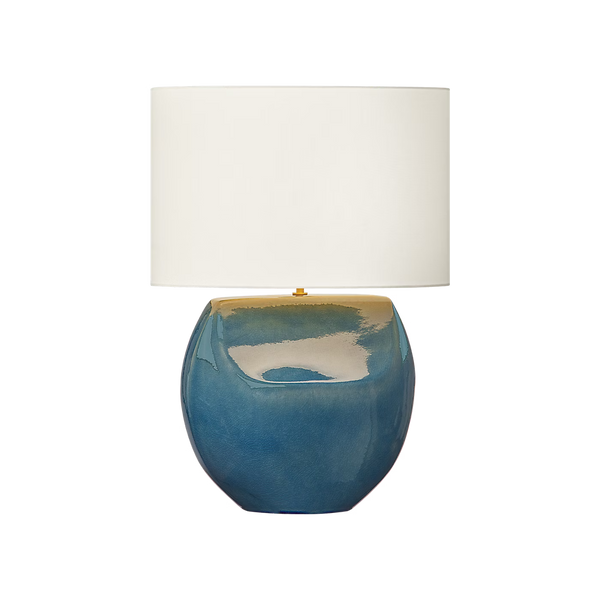 Pente Table Lamp - Deep Ocean Crackle, 27"H