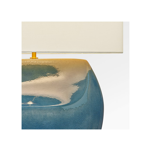 Pente Table Lamp - Deep Ocean Crackle, 27"H