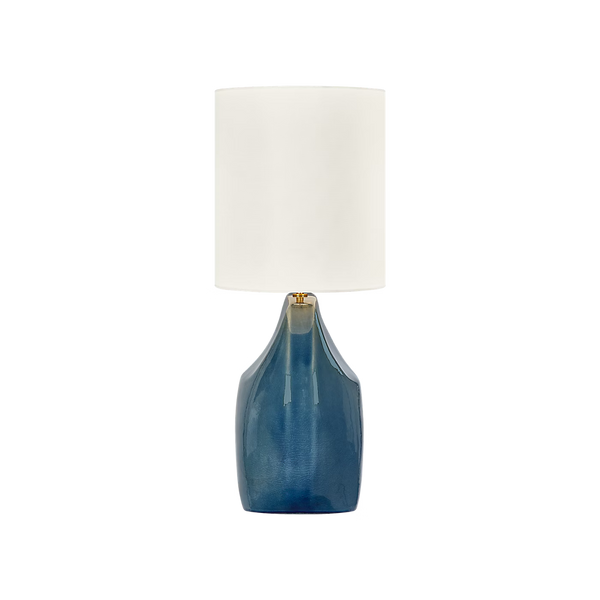 Pente Table Lamp - Deep Ocean Crackle, 27"H